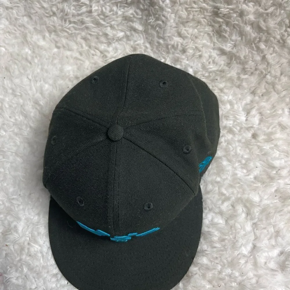 New Era Black Carolina Panthers Cap dark blue embroidery SZ8